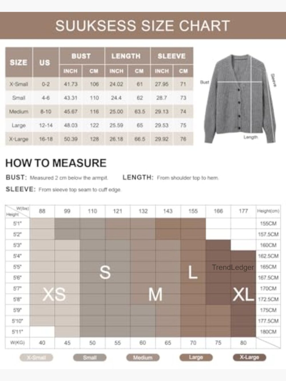 Oversized Long Sleeve V-Neck Cardigan Sweater, 12% Wool Blend, Loose Fit - Picture 7 of 7